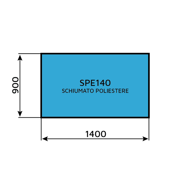 Blue Polyester Foam SPE140 (1400 x 900 mm)