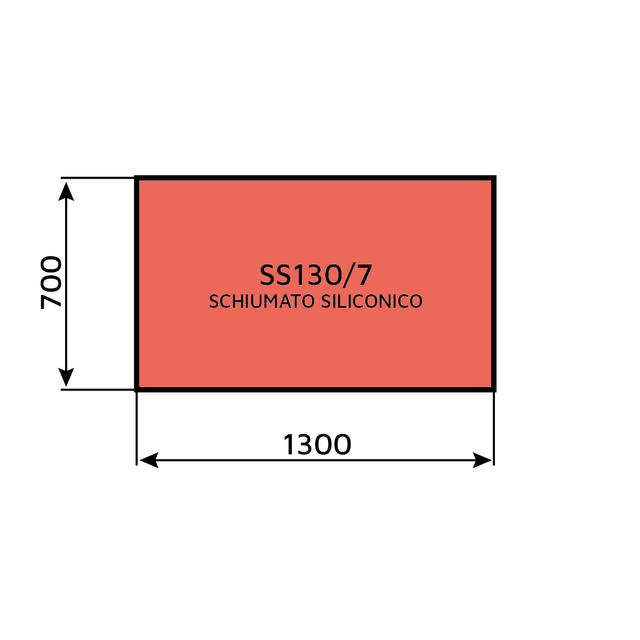 Schiumato siliconico rosso SS130/7 (1300 x 700 mm)