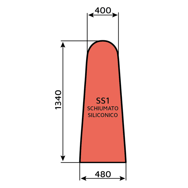 Schiumato siliconico rosso SS1 (Tavoli forma C)
