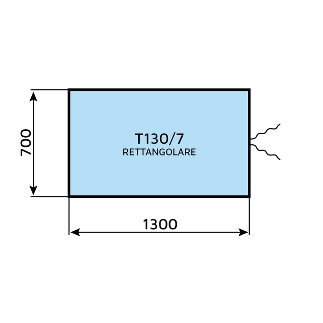 Telo rettangolare T130/7 1300 x 700 mm