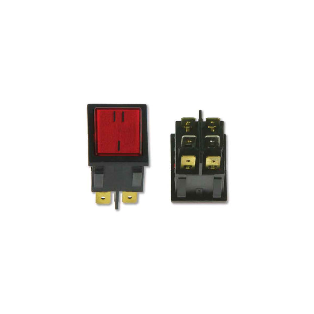 Interruttore luminoso 6 poli rosso 220 V