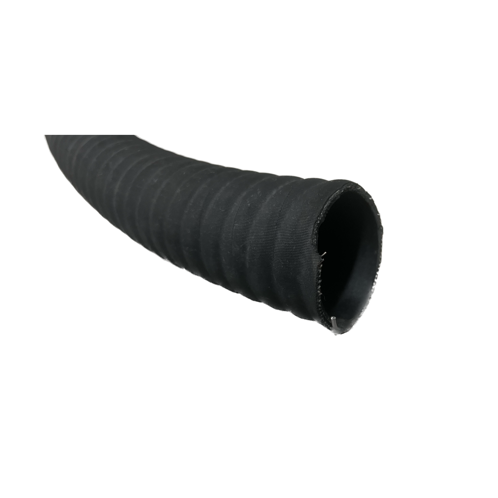 Rubber suction hose with steel core